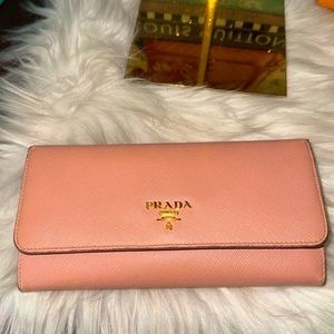 Authentic PRADA flap saffiano purse leather wallet